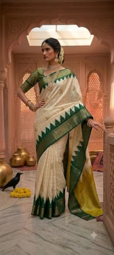 Generic green mysore silk saree – image 3