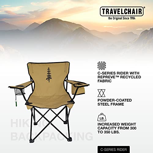 Travel Chair Travelchair-C-Series Rider W/Recycled Fabric (589C-Rcycl) Portable Outdoor Furniture, Repreve, Brown #TOP1