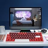 Bezprzewodowa Klawiatura do Gier 60%, Mechaniczna Klawiatura RGB, 68 Klawiszy Bluetooth 2,4 GHz Typu C Przewodowa, Kompaktowa Klawiatura do Gier Niebieski Przełącznik dla