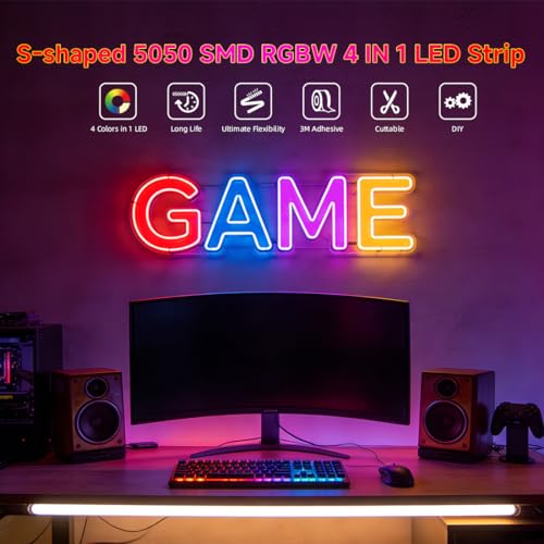 BTF-LIGHTING RGBW LED Strip Bendable S Shaped Design RGB+3000K Warm White 24V 16.4ft 240LEDs Dimmable 4in1 RGBW Dynamic Colors LED Light Strips for DIY & Signs IP30 (No Adapter or Controller) by BTF-LIGHTING - Used condition - Image 8