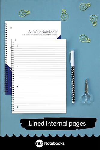 nu: A4 White Wirebound Notebook | Stationary, Office, School Notebook | Writing Pad | Gloss Card Notebook | 50 Pages | Pack of 3 | Office Range - Image 5
