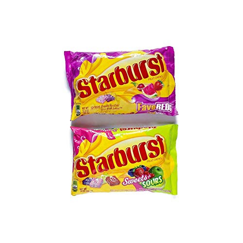 Starburst Large Flavor Bundle: (1)14 oz bag of FaveReds flavor, (1) 14 oz bag of Sweet and Sours flavor