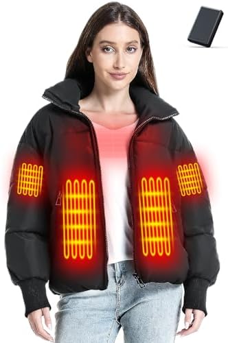 Heated Jackets for Women with 16000mAh Battery, Winter Heated Coat with 6 Heating Zones