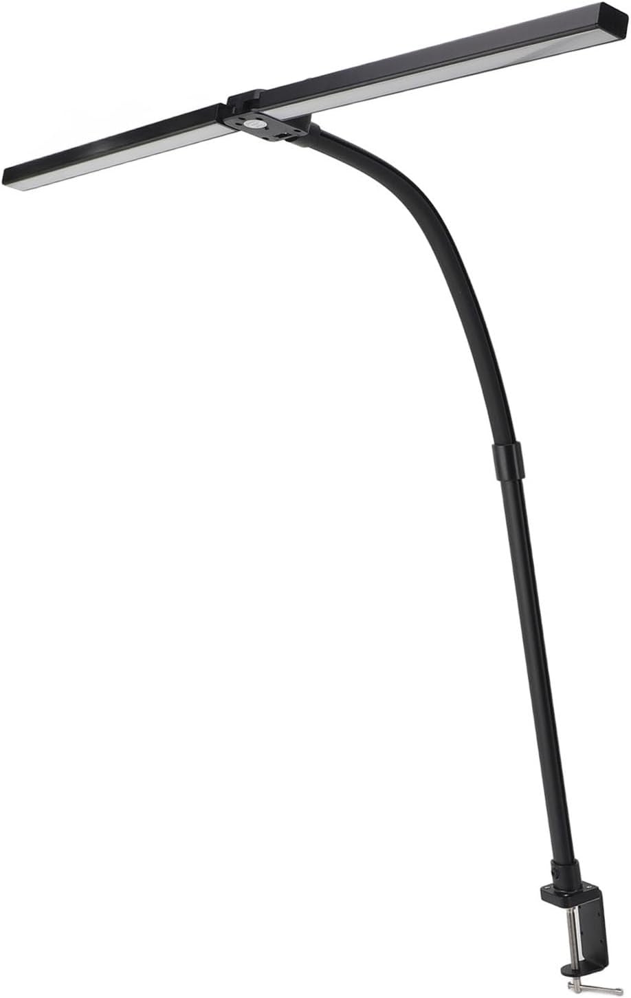 YWBL-WH 24W Double Head LED Desk Lamp Clamp Task Table Lamp Ultra Bright Gooseneck Desk Lamp with Remote Control, for Home Office, Study, Computer, Crafts, Gaming, Reading