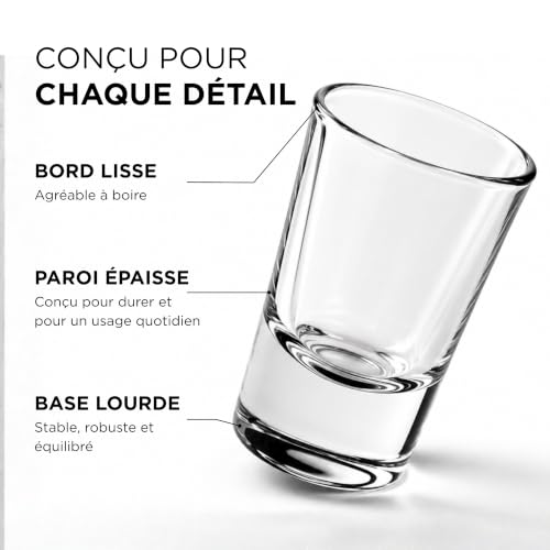 volila Verres à Shot – 25 ml Verres à Shot à Base Lourde Lot de 12 – Petits Verres Transparents Multi-Usage – Verres à Shooter pour Dégustations, Desserts, Sauces et Soirées – vue 2