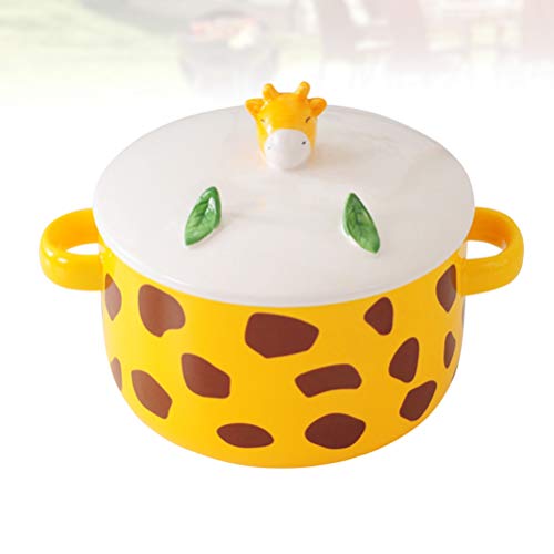 Tigela de sopa de macarrão de cerâmica com tampa e suporte de telefone da Hemoton para macarrão inst