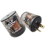Heyzidu 2 PCS Car Flasher Relay, 12V 2-pin Round Shell Electronic Flasher, Fixing Hyper Flashing, Turn Signal Relay Replacement Part, Universal for Most Cars Motorcycles (Transparent)