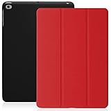 KHOMO iPad 2017 and 2018 9.7 inch Case - Dual Series - Ultra Slim Hard Cover with Auto Sleep Wake Feature - Red Black