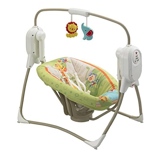 Mattel BFH05 - Fisher-Price Rainforest babygunga, hopfällbar