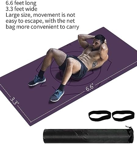 LaiEr Yoga Mat Extra Size TPE Exercise Mat for Men Non Slip Mat for Workout, Fitness, Gym, Pilates, Sit-Ups, Stretching with Carrying Bag & Strap (200cmX100cmX6mm)