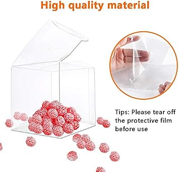XP-ART 30Pack Candy Apple Boxes 4''X4''X4'' Caramel Apple Plastic Gift Box
