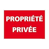 Panneau Propriété Privée - Panneau d’Interdiction dissuasif - Panneau rectangulaire sur Fond Rouge, signalétique Propriété Privée, Plaque de propriété privée - 250 x 180 mm