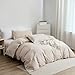 OAITE 100% Washed Cotton Duvet Cover King Size Soft Breathable Durable Bedding with Zipper Closure & 8 Corner Ties- 3 Pieces Plain Simple Duvet Cover Set,2 Pillow Shams,1 Duvet Cover(104