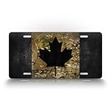  SignsAndTagsOnline Nummernschild mit Kanada-Flagge, Ahornblatt, Schwarz und Camouflage, kanadisches Auto-Tag