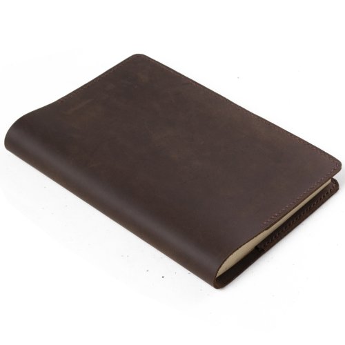 Ancicraft Leather Journal Lined Craft Paper Refillable For Men Women Notebook Diary A5 Cover Brown Simple Classic Handmade #TOP23