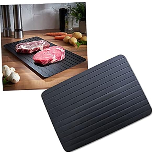 UPKOCH 3Pcs Elettricità Altro Bistecca Veloce Rapido Carne Scongelamento Scongelamento Piatto Di Pollo Cibo Xxcmblack Cucina Rapidamente Microonde Senza Scongelare A Modo O Pesce Bordo