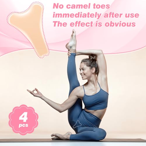 Image of Camel Toe Concealer - 4 Pack Reusable Camel Toe Silicone Prevention Underwear for Women, Anti Camel Toe Guard Stopper for Yoga Activewear (Skin color 4pack)