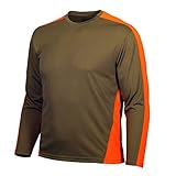 Gamehide Lightweight Wicking Upland Field Long Sleeve T Shirt (Tan/Orange, Large)