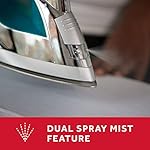 Sunbeam Steammaster 1400 Watt Iron with 8' Retractable Cord, Large Anti-Drip Nonstick Stainless Steel Soleplate, Horizontal or Vertical Shot of Steam and 3-Way Auto Shut-Off, Chrome/Teal - Image 5