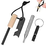 【Portátil con agarre firme】 Este kit de emergencia contra incendios pesa solo 64 gramos con una longitud de varilla de 10 cm. Es bastante compacto y portátil para guardar dentro de una bolsa o en el bolsillo. Hemos diseñado el mango para un agarre firme y estable para un aligeramiento sin problemas.