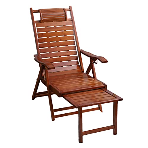 Chaise inclinable bois retro haut de gamme transat de jardin durable