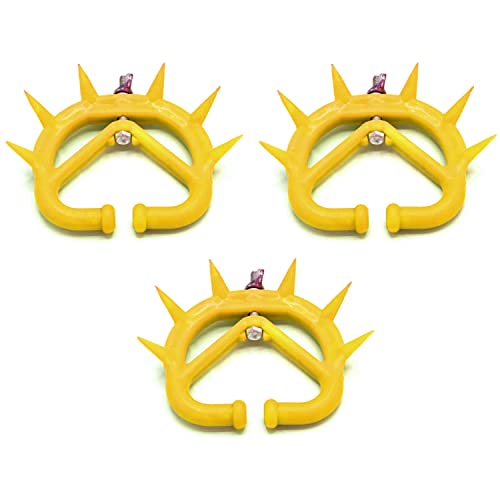 AAProTools 3 PCS Cow Nose Thorn Thick Plastic Cattle Nose Rings Milk Sucking Preventer Calf Weaner (Yellow)