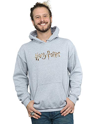 Harry Potter Men's Full Colour Logo Hoodie Sport Grey Large