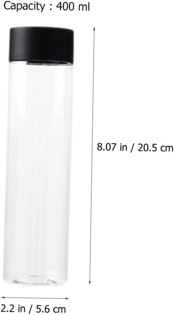 10 Pack 400ml round Pet Juice Bottles with Black Lids