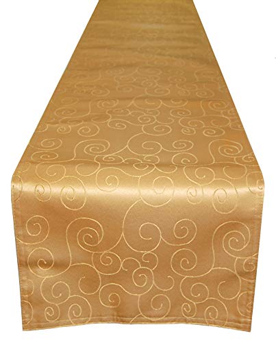 EcoSol Designs - Microfiber Damask Elegant Double-Sided Table Runner for