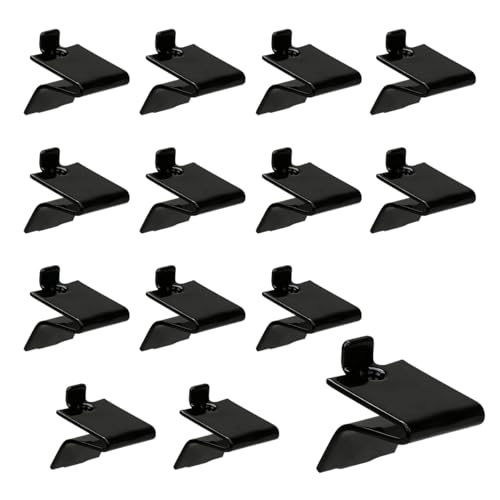 Image of Lenink 256P-ZC Adjustable Pilaster Shelf Clip, 14 Pcs Black Shelving Brackets Clips for Metal and Wood Shelving, Black