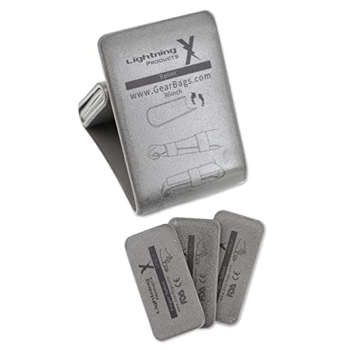 Lightning X Universal Padded Aluminum Medical Splint Kit - 36" Roll Splint + 3 Finger Splints - Tactical Black/Grey #TOP27