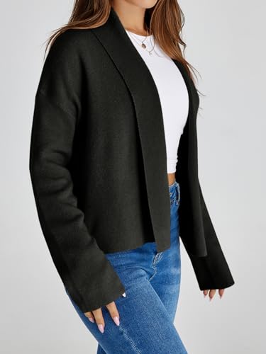 Image of Saodimallsu Womens Cropped Cardigan Open Front Shawl 2026 Fall Trendy Long Sleeve Sweater Jacket