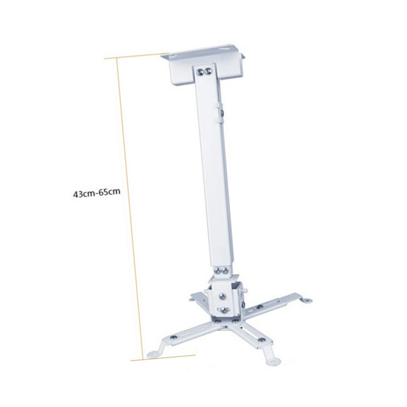 KONTONTY Adjustable Projector Bracket for LED Load Capacity Wall Hanging Ceiling Mount with Flexible Positioning and Independent Tilt Adjustments Iron White