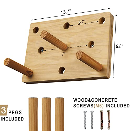 Jiemja Climbing Pegboard With 3 Pegs - Training Board For Cross Training, Rock Climbing, Bouldering,Gymnastics, Ninja Training- Easy To Install -Mounting Hardware Included #TOP2