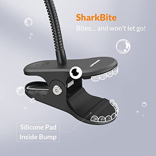 Lepower Clip On Light, Dimmable Book Light For Reading In Bed, 300Lm Clip On Lamp, 5 Color Temperatures Clamp Light, Night Light Mode, Timer Setting, 2%-100% Brightness, For Bed, Headboard And More #TOP2