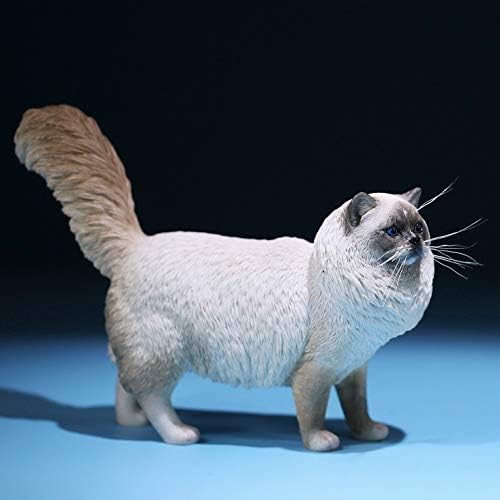 JXK Ragdoll Cat Statue Cat Figurine for Table Decor Durable Polyresin with Intricate Details Gifts for Mom Women Cat Lovers