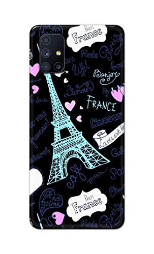 Image of PRINTFIDAA Lovers Famous Place Eiffel Tower in Paris Printed Designer Hard Back Case Cover for Samsung Galaxy M51, SM-M515F / DSN -(RP) MVN1003
