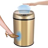 CONIMPO 3.5 Gallon Automatic Touchless Trash Can, Stainless Steel Infrared Motion Sensor Trash Can...