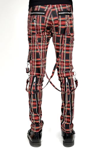 Bondage Punk Pants in Black Plaid4