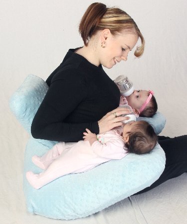 Twin Z Pillow The Cream - 6 uses in 1 Twin Pillow ! Breastfeeding, Bottlefeeding, Tummy Time, Reflux, Support and Pregnancy Pillow! Cuddle Cream DOTS - Thumbnail 7
