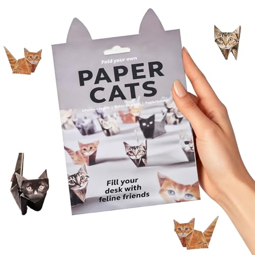 50Pcs DIY Paper Cats 3D Paper Cats Origami Creative Origami Animal Craft Kit Fold Your Own Papers Cat for Desk Decoration and Gift Creative Craft Activity for Adults Kids and Animal Lovers (Cat)