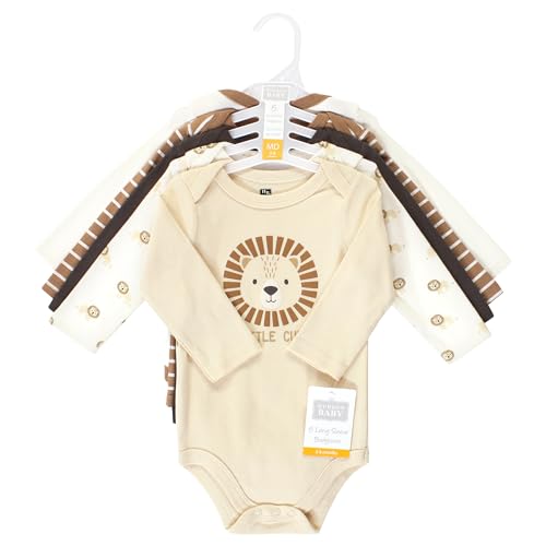 Image of Hudson Baby baby-boys Cotton Long-sleeve Bodysuits 5-pack