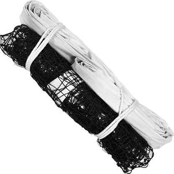 Professional Nylon Volleyball Nets 2 Side Tape and 10 Mesh Volleyball Net (Black, White)