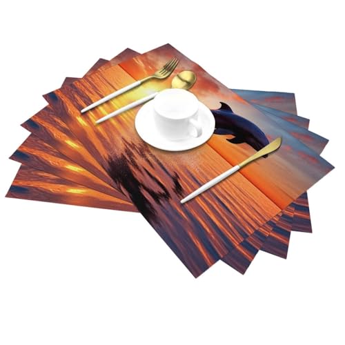 Sets de table antidérapants en PVC lavables pour cuisine et table basse - 4