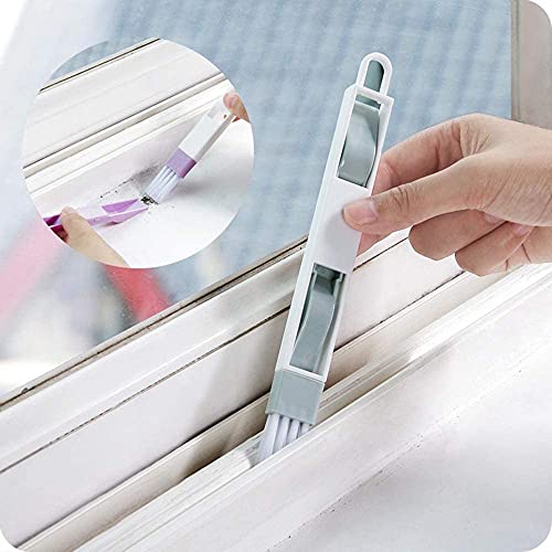 YANGWEN Fensterschlitze Bürste,Reinigungsbürste für Fensterschlitze,4 Pack 2-in-1-Rillenreinigungsbürste Kleine Lücke Entlüftungsreinigungsbürste Reinigung Mini Dustpan und Brushe(Farbe zufällig)