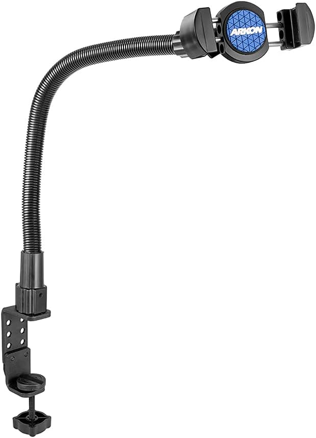 ARKON Mounts RoadVise Phone Holder with Clamp Mount | Universal Smartphone Fit | Flexible 22″ Gooseneck | Firm Clamp for Desks & Tables | Compatible with iPhone, Samsung, Google, & More