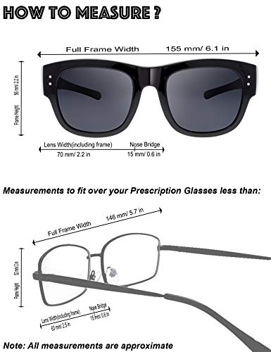 Image of The Fresh High Definition Polarized Wrap Around Shield Sunglasses for Glasses - Leather Eyeglasses Case