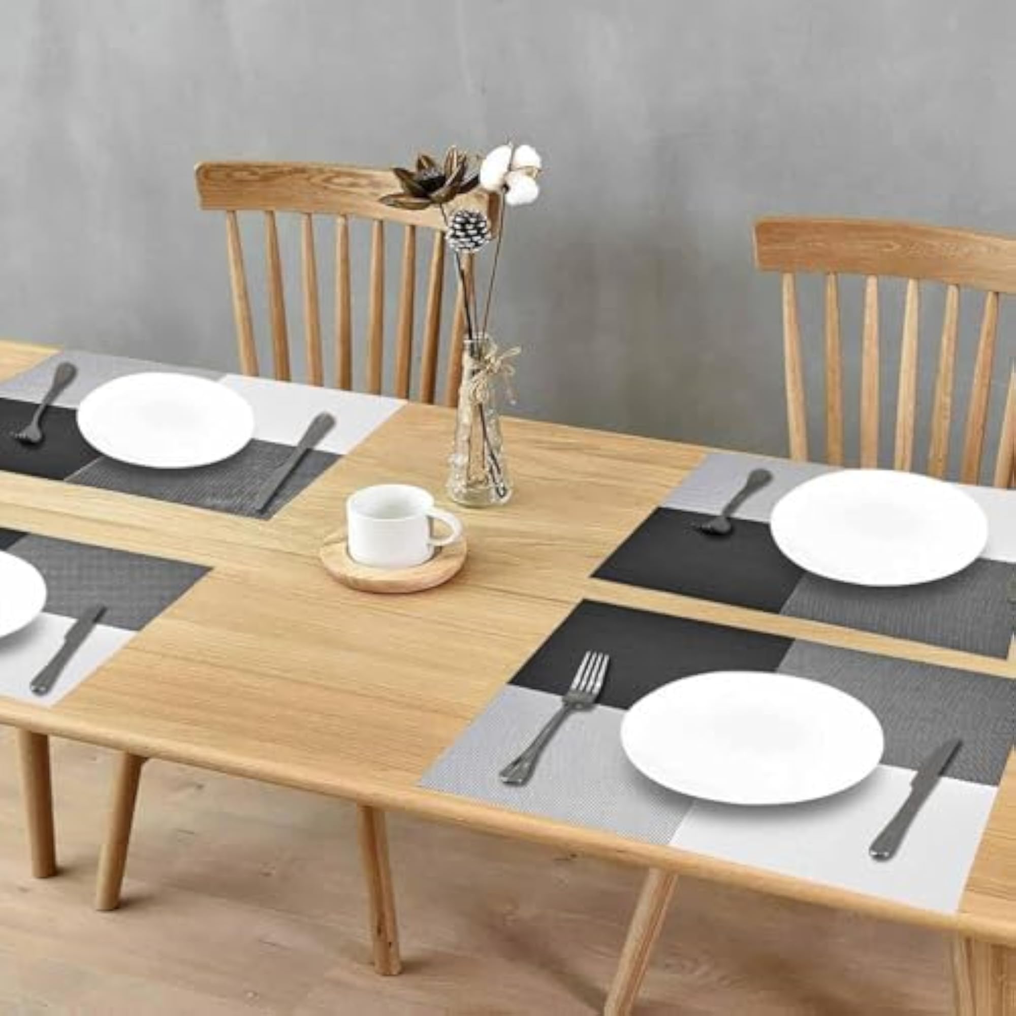 Woven PVC Placemats for Dining Table, Durable Waterproof