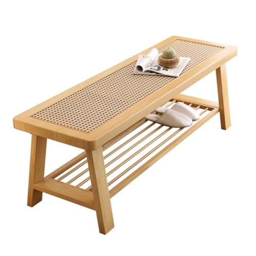 Banc d'appoint d'intérieur en bois noble, assise ottoman élégante de 80 cm