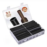 Valuemax Heat Shrink Tubing Kit, 3:1 Industrial Electrical Shrink Tube, Marine Grade Shrink Wrap, Adhesive Lined, 200 PCS, 7 Sizes, Black